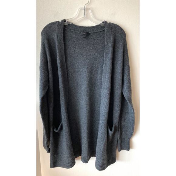 J. Crew Oversized Alpaca Blend Open Front Cardigan Dark Gray Size XS - Picture 5 of 6